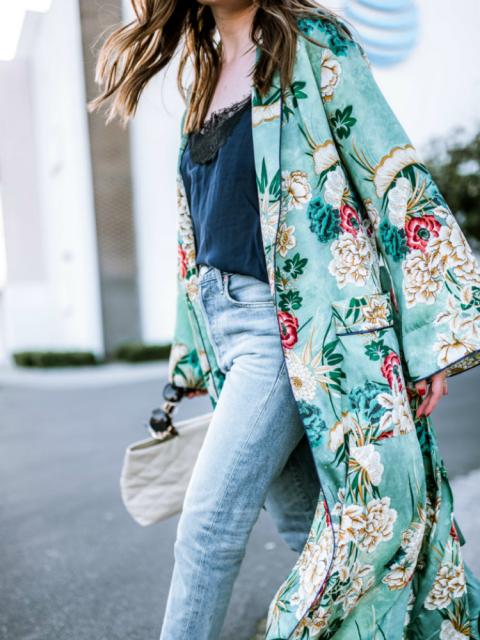 Kimono met botanische print Mooiwatplantendoen.nl